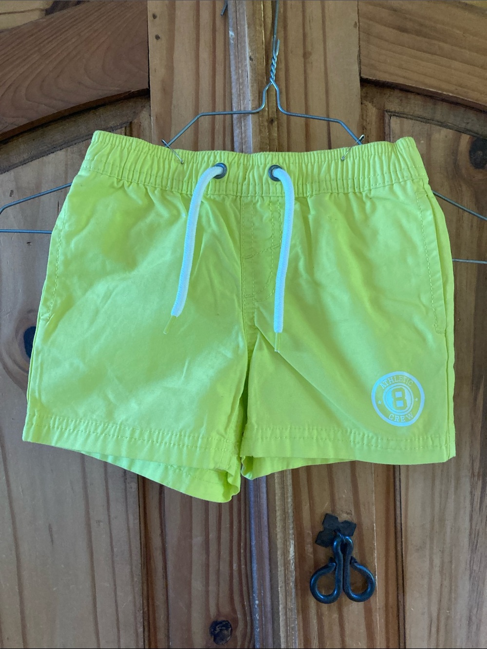 Boys Crazy 8 neon yellow swim shorts size 12-18 months